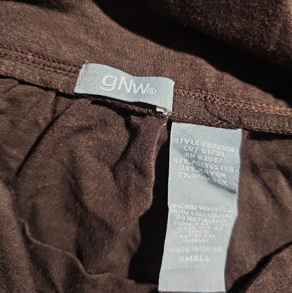 GNW Brown Tiered Maxi Skirt Lace Hem Size Small - Picture 2 of 4